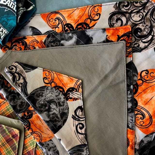 Bandana made from various Halloween-themed fabrics